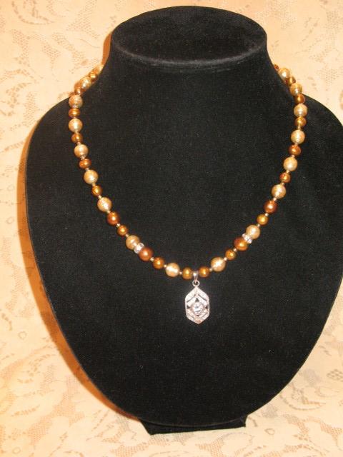 Gold Pearls/CZ #860